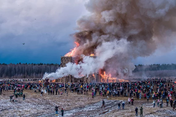 Maslenitsa in Nikola-Lenivets - Maslenitsa, Nikola-Lenivets, Holidays, Festivities, Kaluga, Kaluga region, Video, Longpost