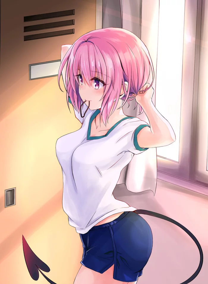 Momo - Anime, Anime art, To love-ru darkness, Momo Velia Deviluke, Sports uniform, Longpost, To love-ru