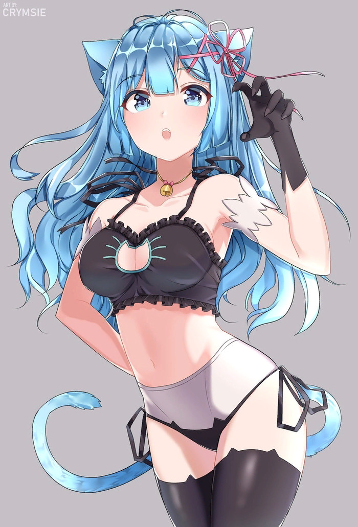 Nya Rem (Re:Zero Kara), Re:Zero Kara, Anime Art, , Cat Keyhole Bra, 