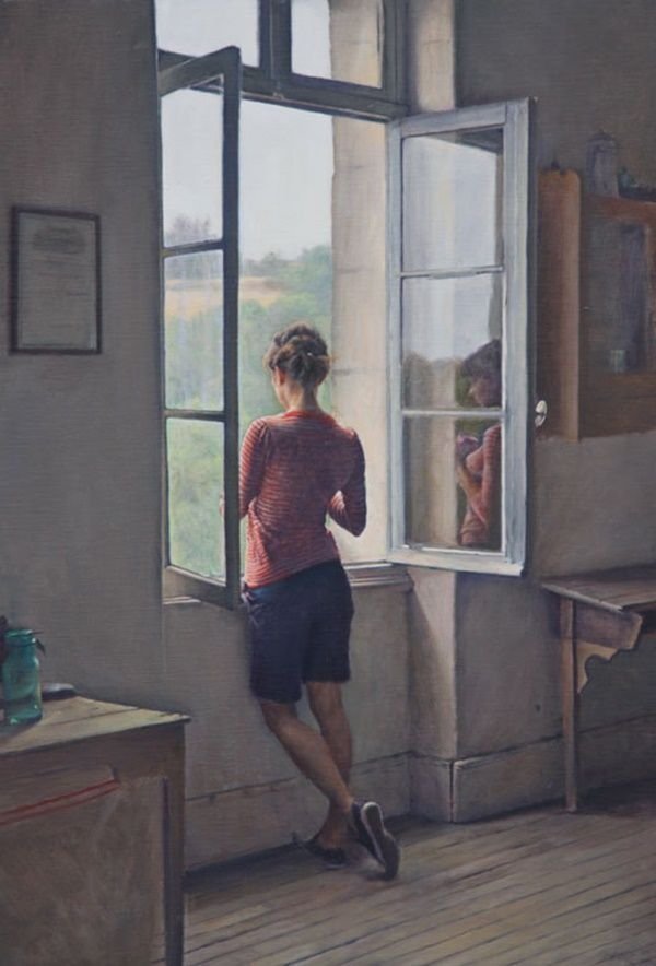 Artist Alex Russell Flint - Art, Drawing, A selection, Girls, Girl, Weapon, Window, Longpost, Alex Russell Flint