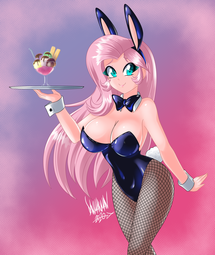   , ! My Little Pony, , Fluttershy, Danmakuman, MLP Edge, Bunnysuit