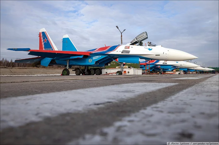 Russian Knights on the new Su-35S in Kubinka - Fighter, Airplane, Army, Russia, Drying, Longpost