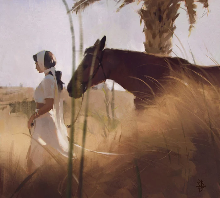 Country girl, Romart/DarkTalesTeam, Digital Painting, 2019 - My, Art, Painting, Images, Artist, Art