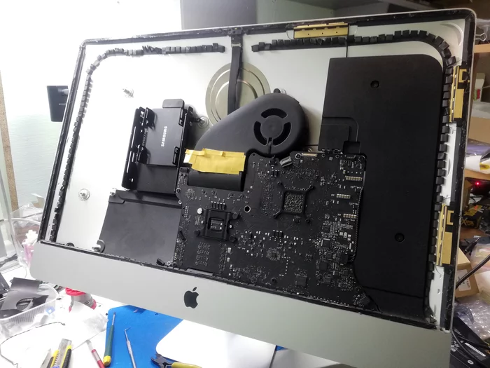 iMac A1419 Repair - Restoring the power button cable - My, Imac, Laptop Repair, Apple, Monoblock, Button, Moscow, Video, Longpost