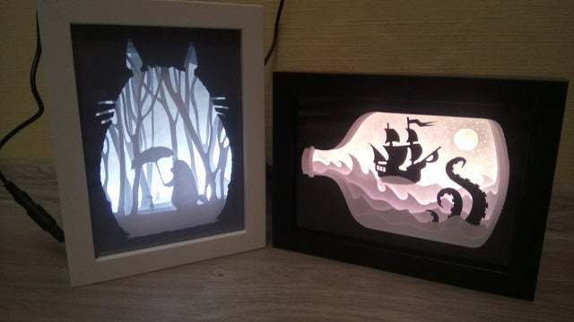 Lightboxes for those who are afraid of the dark ;) - My, Lightbox, Needlework without process, Night light, Longpost