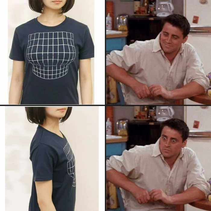There is deception all around - Breast, T-shirt, Illusion