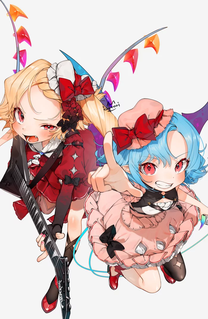 Labyrinth with Vampire - Touhou, Anime Art, Аниме, Flandre Scarlet, Remilia Scarlet, Gotoh510, Длиннопост
