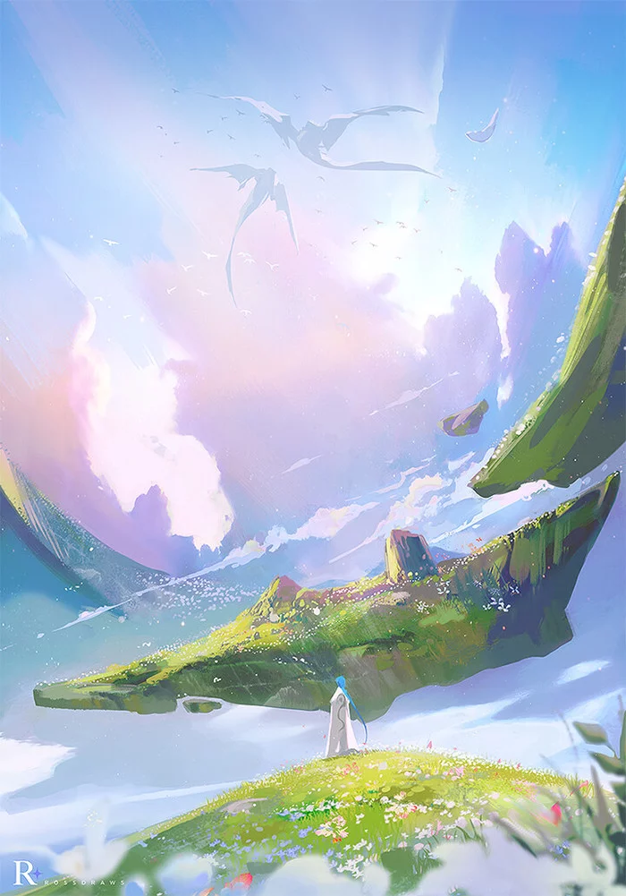 Horizons - Art, Fantasy, Landscape, Horizon, Rossdraws, Artstation