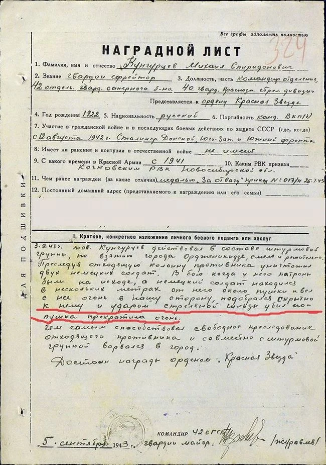 In decisive hands, a spent cartridge is a deadly weapon! - The Great Patriotic War, Feat, Weapon casings, Award list