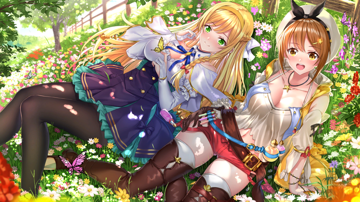 Calm day Atelier Ryza, Reisalin Stout, Klaudia Valentz, Anime Art, 