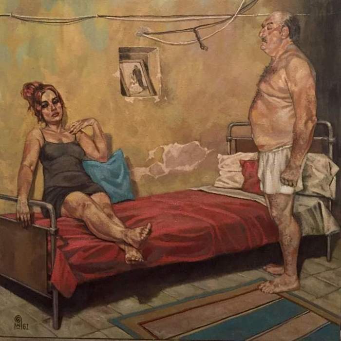Goodnight ! - Goodnight, The male, Female, Adultery, Painting, Men, Women