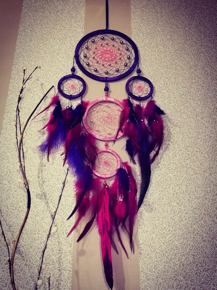 Dreamcatcher Intrigue woven to order - My, Dreamcatcher, Creation, Needlework, With your own hands, Handmade, Crafts, Longpost