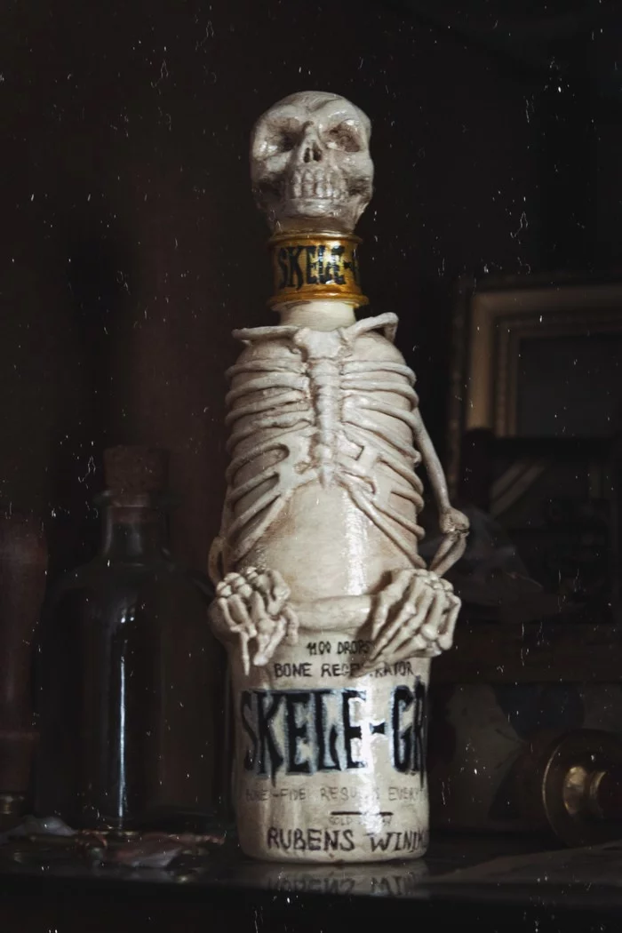 Bonfire from Harry Potter - My, Harry Potter, Bottle, Skeleton, Handmade, Needlework, Longpost