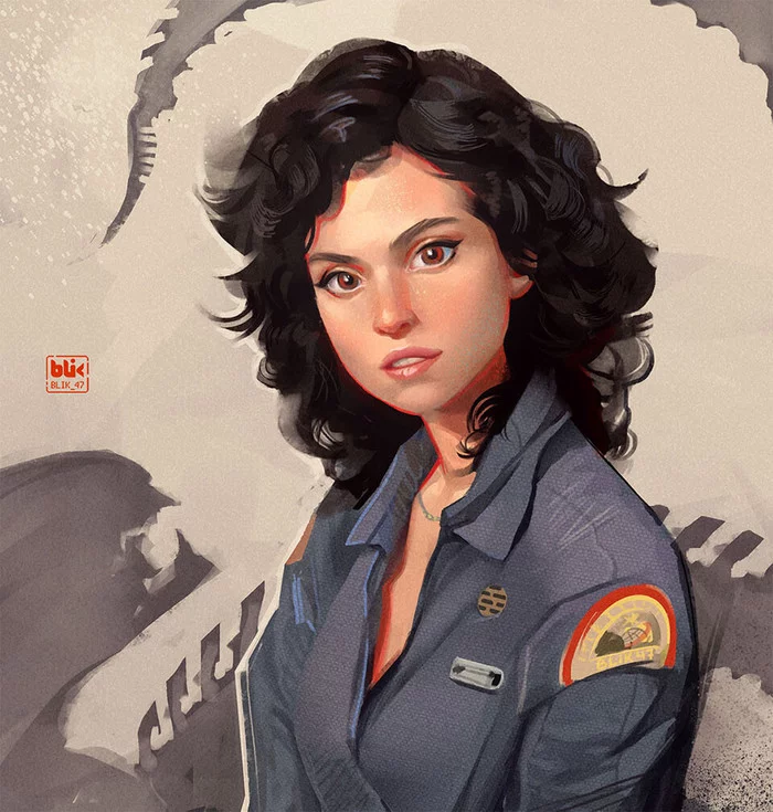 Ellen Ripley - Art, Girls, Portrait, Digital drawing, Fan art, Ellen Ripley, Stranger, Igor Lomov