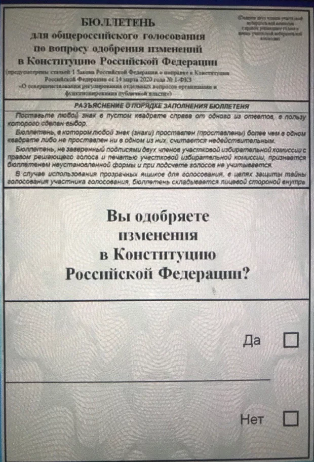 Ballot for voting on amendments to the Constitution has been published - Constitution, Elections