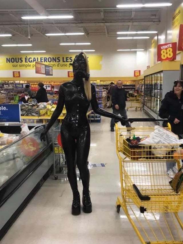 Protective suit - Girls, Supermarket, Latex, Fetishism, Humor