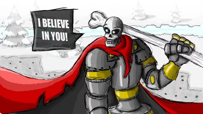 Papyrus believes in you! - My, Undertale, Art, Papyrus, Digital drawing, Fan art