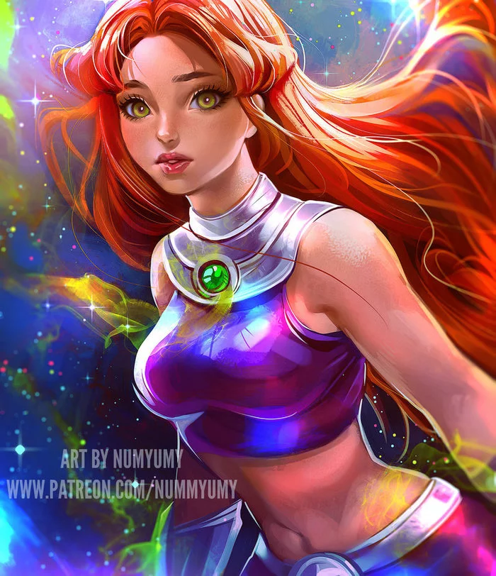 Starfire - Рисунок, DC Comics, Teen Titans, Starfire, Девушки, Numyumy