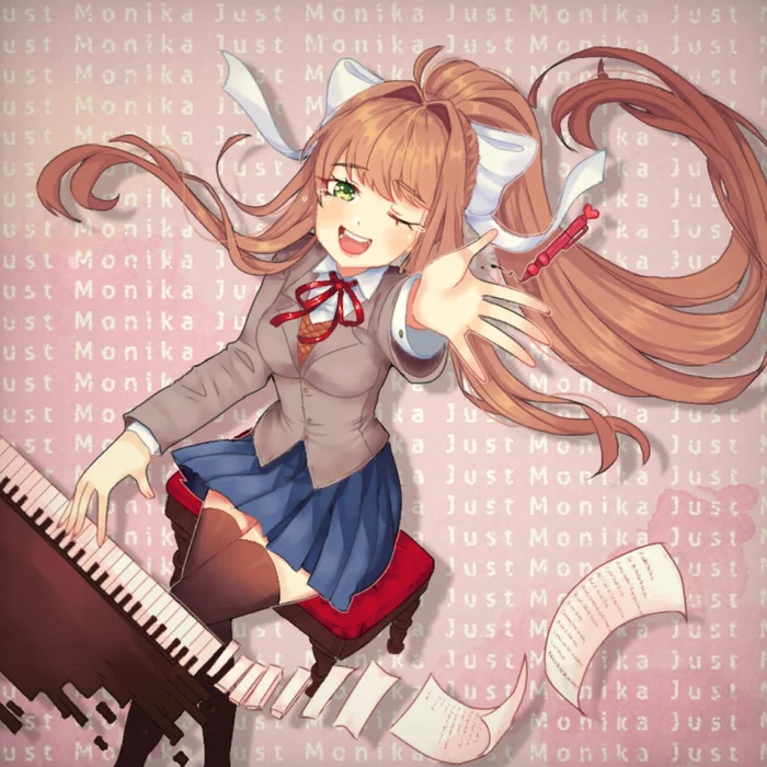Your reality - Doki Doki Literature Club, Monika, Anime Art, Визуальная новелла, Monika (Doki Doki)