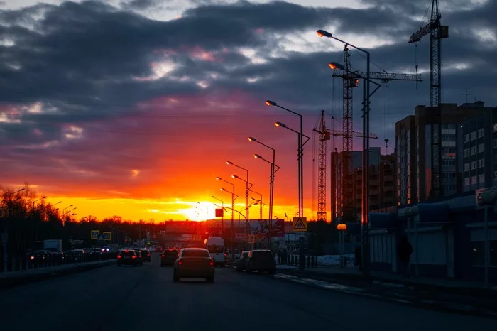 At sunset on Monday - My, Beginning photographer, Sunset, Tobolsk, Evening, Canon 70d, Longpost, Yongnuo 50mm
