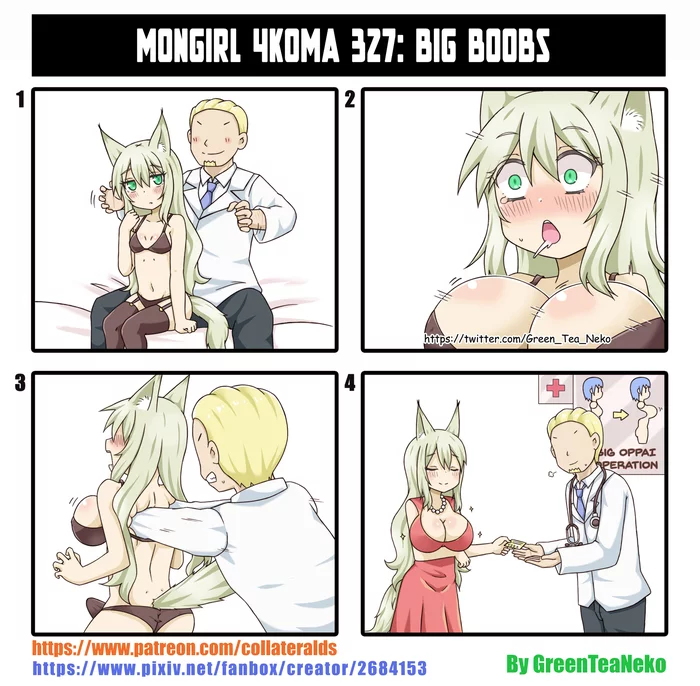 big boobs - NSFW, Greenteaneko, Comics, Anime art, Strange humor