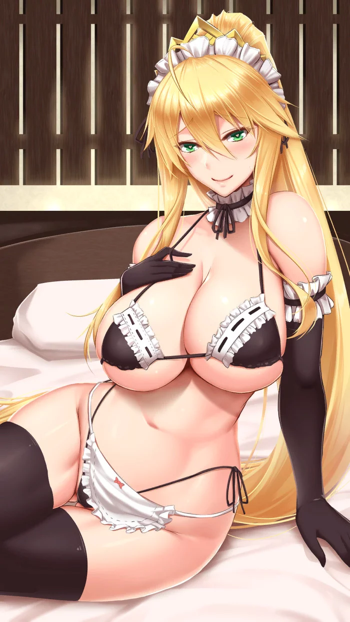 Lancer - NSFW, Artoria pendragon, Fate, Fate grand order, Anime art, Anime, Underwear, Breast, Housemaid