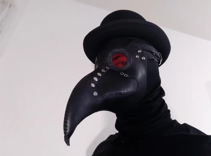 Plague Doctor Mask - My, With your own hands, Plague Doctor, Leather products, Longpost, Plague Doctor Mask, Needlework with process, Leather
