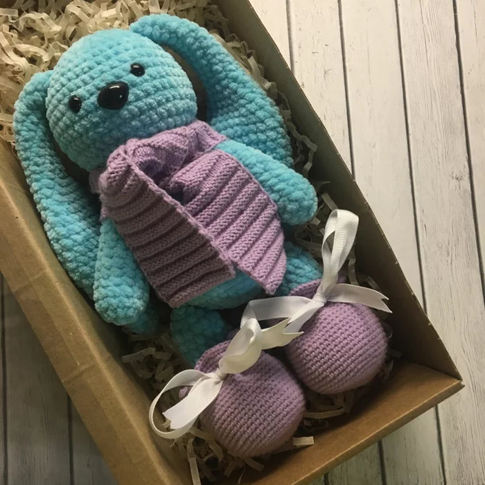 I'm packing the bunny for the road! - My, Crochet, Needlework without process, Knitting, Knitted toys, Video, Handmade, With your own hands