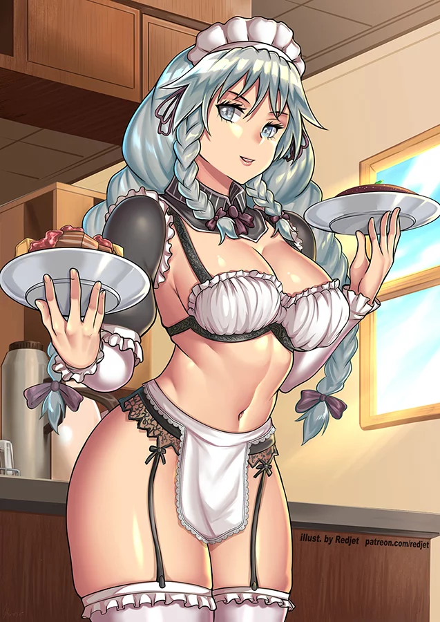 Grayfia Lucifuge - NSFW, Hand-drawn erotica, Erotic, Anime art, High School DXD, Redjet00, Art, Housemaid