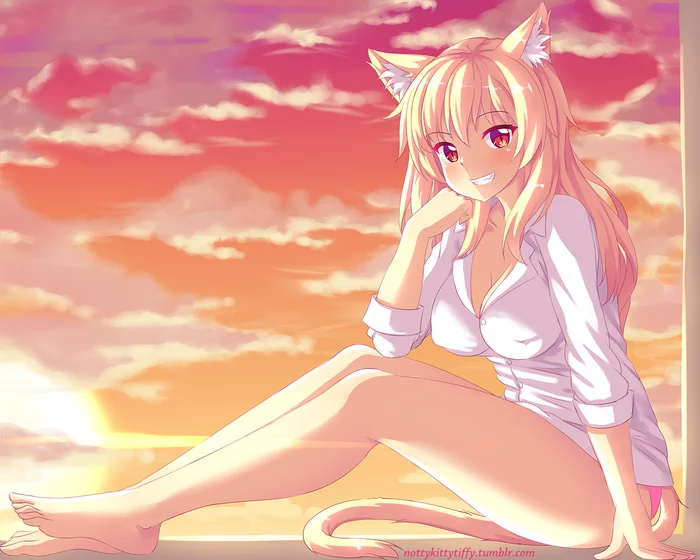 Tiffy - NSFW, Anime, Neko, Anime art, Original character, Tiffy, Animal ears