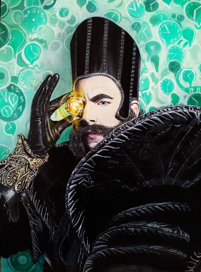 Time - My, Sacha Baron Cohen, Time, Alice in the Wonderland, Art, Painting, Portrait, Acrylic