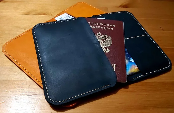 DIY leather document holder - My, Natural leather, With your own hands, Longpost