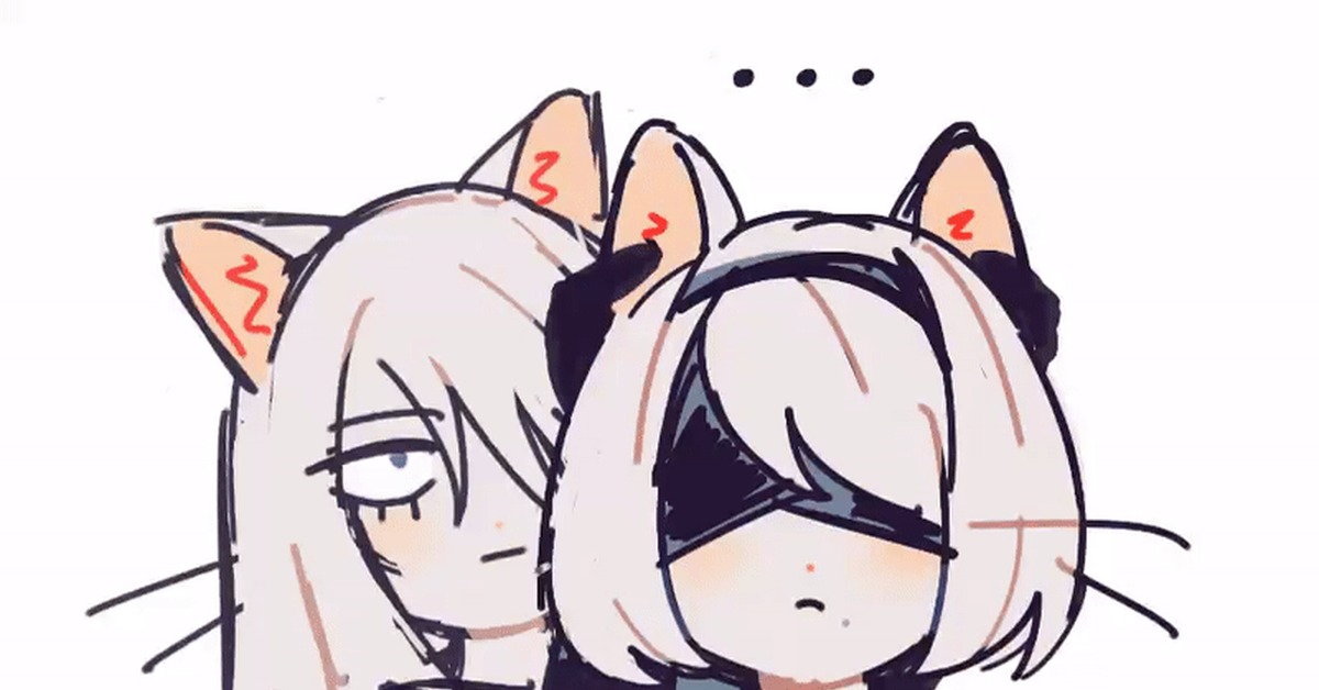 Nya - NIER Automata, Yorha unit No 2 type B, Yorha unit No 2 type a, Games, GIF