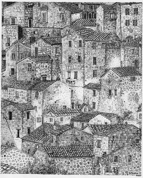 Houses - My, Stippling, Graphics, Pointillism, Video