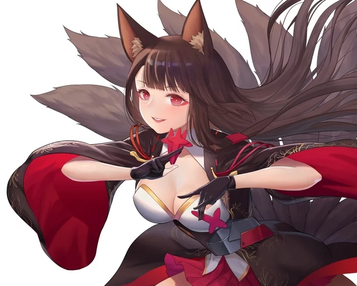 Акаги - Аниме, Anime Art, Azur Lane, Akagi, Animal Ears, Pixiv