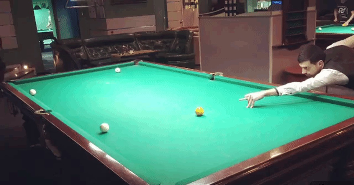 What a blow - Billiards, Brother-in-law, Doublet, Trick, Russian billiards, GIF