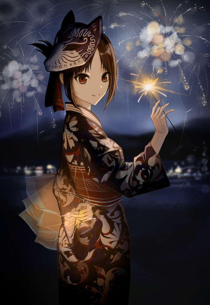 Kaguya enjoying the Hanabi