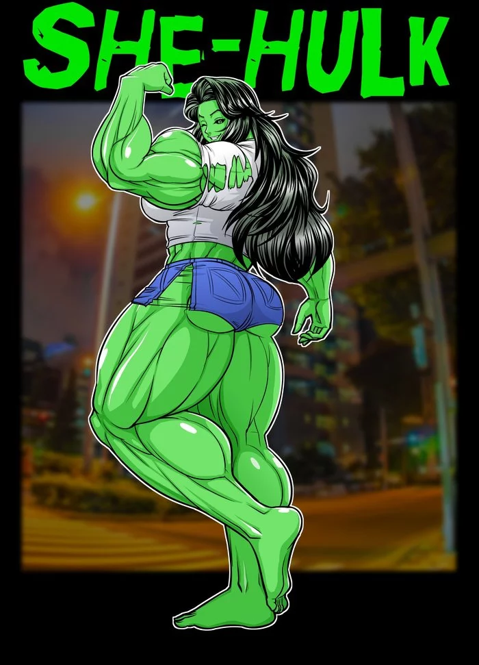 She-Hulk - NSFW, , Art, Strong girl, Sleep-Sleep, Marvel, She-Hulk, Longpost