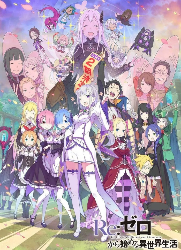 Re:Zero season 2 poster - Re: Zero Kara, Anime, Anime art, Season 2, Poster, Emilia, Ram, Rem, Ram (Re: Zero Kara), Rem (Re: Zero Kara)