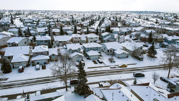 Pictures of a big village - My, Calgary, April, , Canada, Quadcopter, Longpost, Aerial photography, Snow
