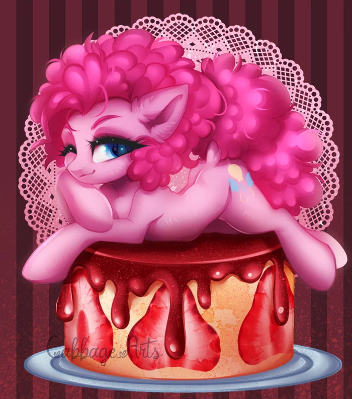 Cake with Pinky - My little pony, PonyArt, Pinkie pie, Cabbage-Arts