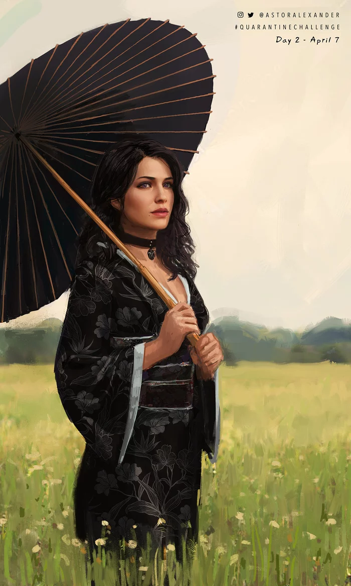 Yennefer-san - Art, Games, Witcher, The Witcher 3: Wild Hunt, Yennefer, Kimono, Astor Alexander