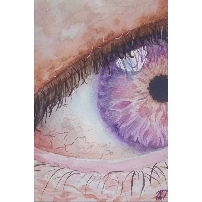 Drawing - My, Drawing, Watercolor, Eyes