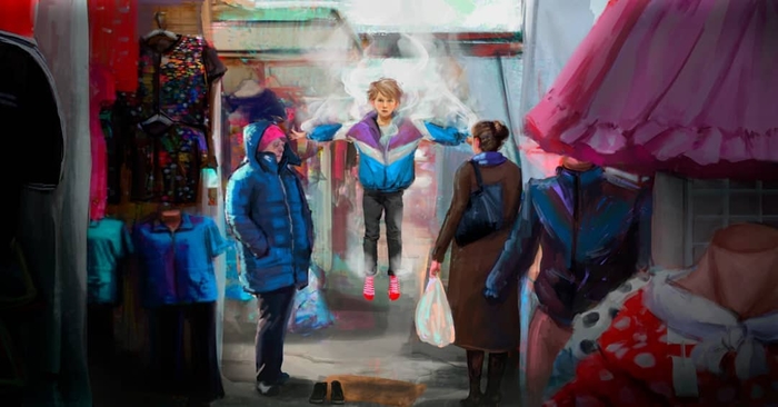 С мамой на рынке