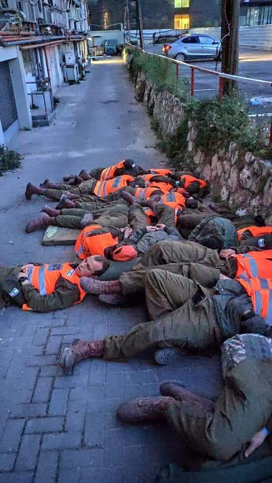 Sleeping after a long shift - Israel, The soldiers, Orthodox, Coronavirus, Twitter