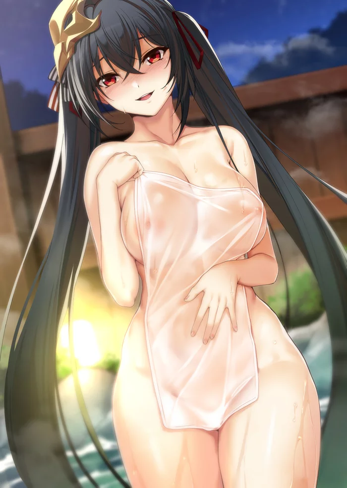 Taihou - NSFW, Аниме, Anime Art, Эротика, Azur Lane, Taihou, Грудь, Мокрые, Bathroom