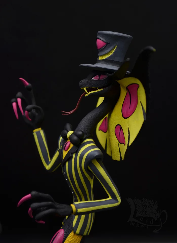 Sculpture of Sir Pentious from the pilot episode Hazbin Hotel - My, Needlework without process, Sculpture, Hazbin Hotel, Longpost
