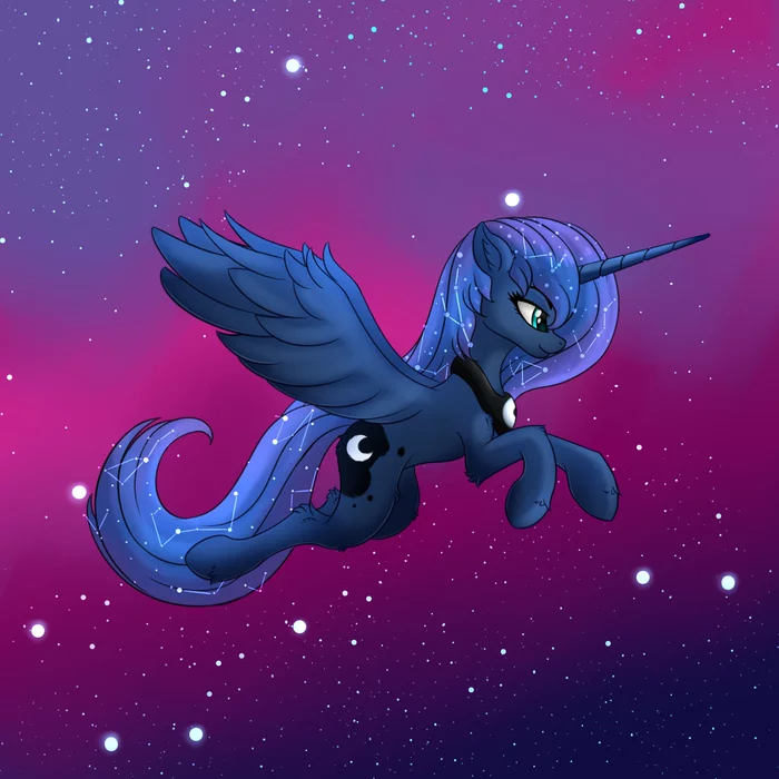 Seeing Stars - My Little Pony, PonyArt, Princess Luna, Orangejuicerus