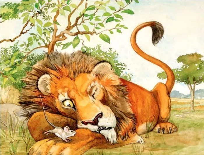 Lion and mouse - My, Fable, Story, Parable, Mouse, a lion, Poems, Literature, Children's literature