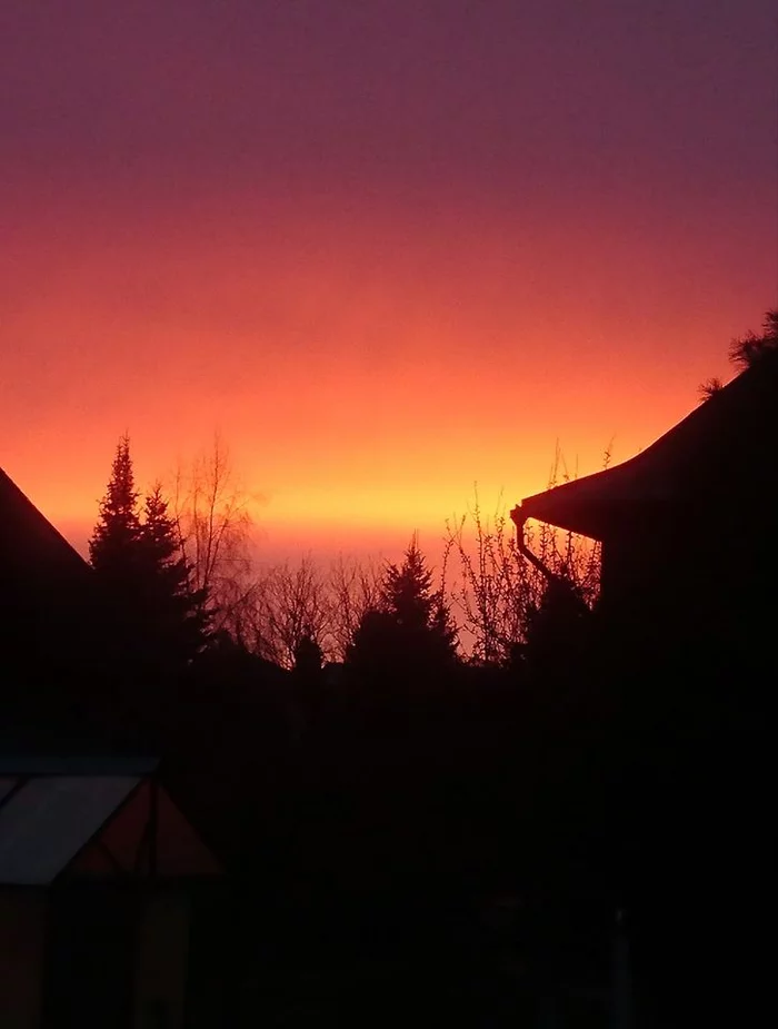 It's a sunset today - My, Sunset, Battle of sunsets, Moscow region, Crimson color